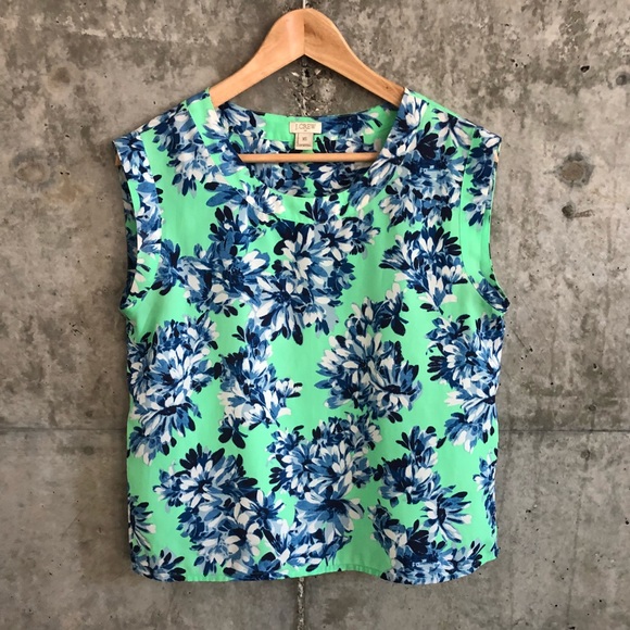J. Crew Tops - J Crew Bright Floral Blouse